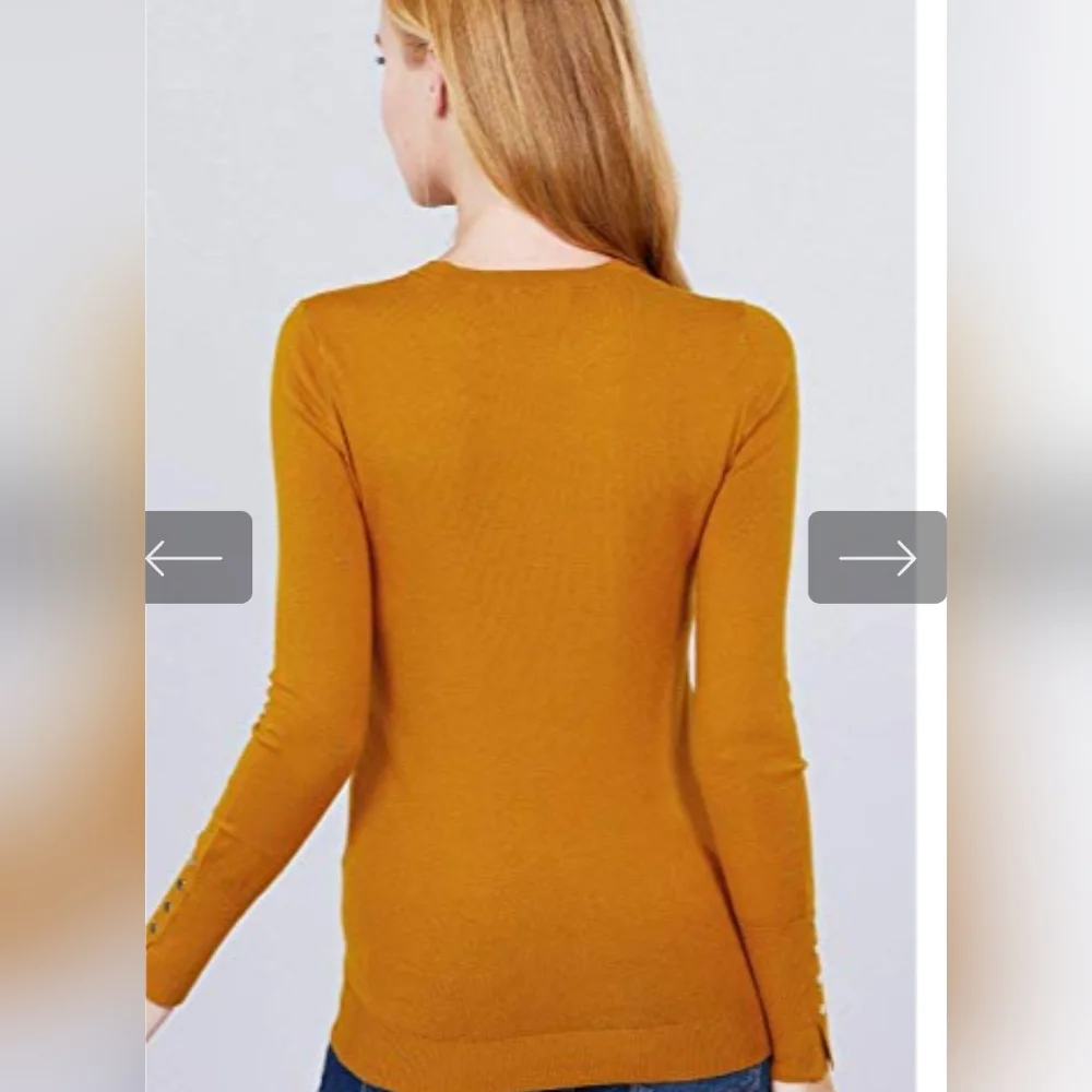 Philosophy Crew Neck Sweater W/rivet Button - Picture 4 of 13